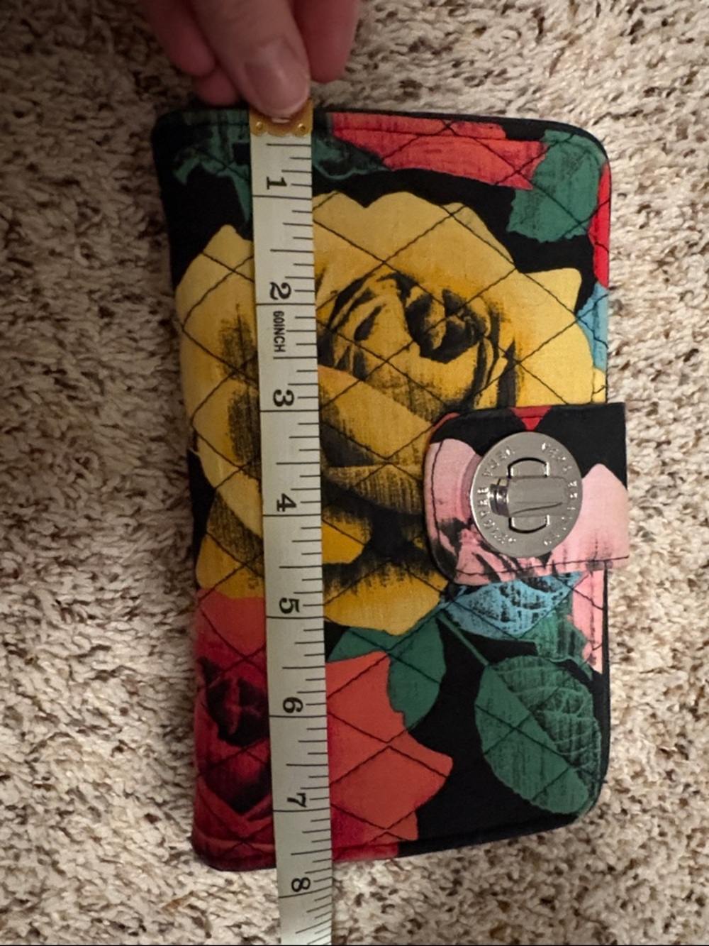 Vera Bradley Quilted Floral Zip Wallet - Yellow, Red, Green, Pink, Black - Picture 8 of 10